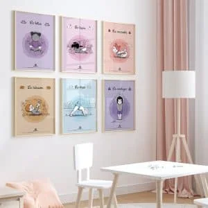 Affiche Déco Mon Yoga à Moi Bougribouillons. Décoration chambre d'enfant