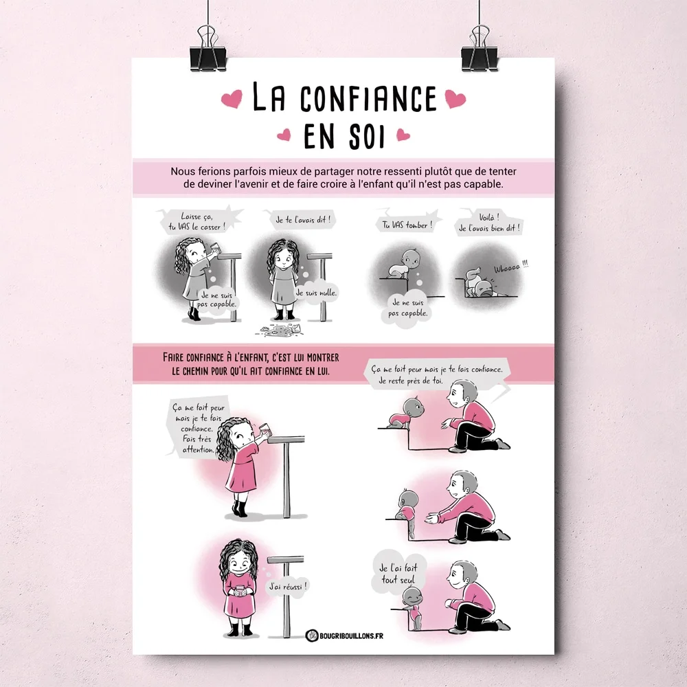 Affiche Bougribouillons La confiance en soi chez l'enfant.