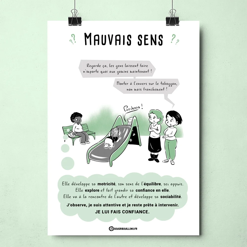 Affiche Bougribouillons Mauvais sens toboggan.