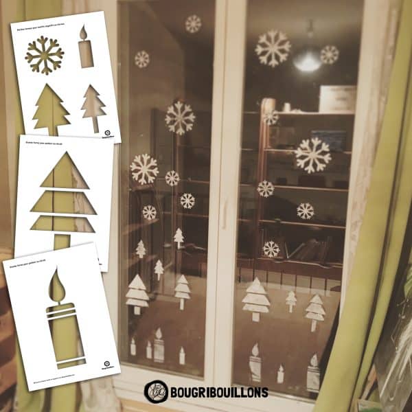 Motifs pour pochoirs et vitraux pour décorer vos vitres en hiver -Bougribouillons
