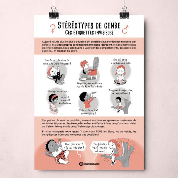 Affiche Bougribouillons Les stéréotypes de genre - Ces étiquettes invisibles
