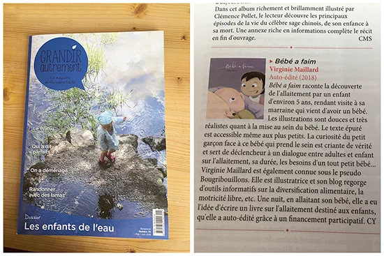 Grandir autrement - Magazine numéro 70 - Mai-juin 2018 - Extrait qui parle du livre "Bébé a faim"