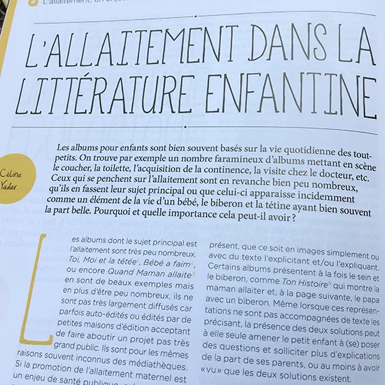 Grandir autrement - Magazine numéro 71 - juin-juiller 2018 - Extrait de l'article "L'allaitement dans la littérature Enfantine"