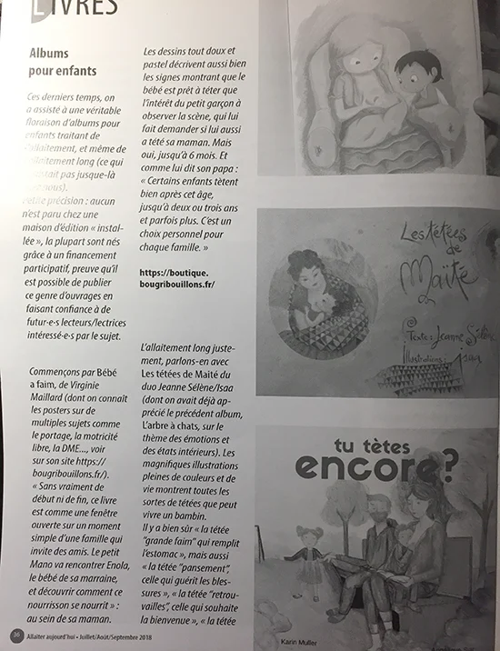 Extrait du magazine "Allaiter aujourd'hui" de la Leche League - Juillet/août/septembre 2018
