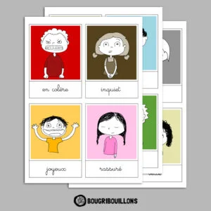 Cartes nomenclatures émotions Bougribouillons