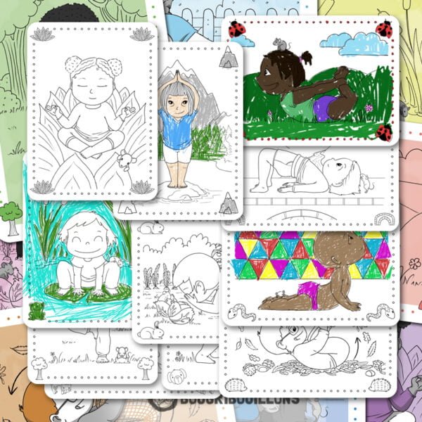 Les cartes Mon Yoga à Moi à mettre en couleur (coloriage, peinture, collage...)