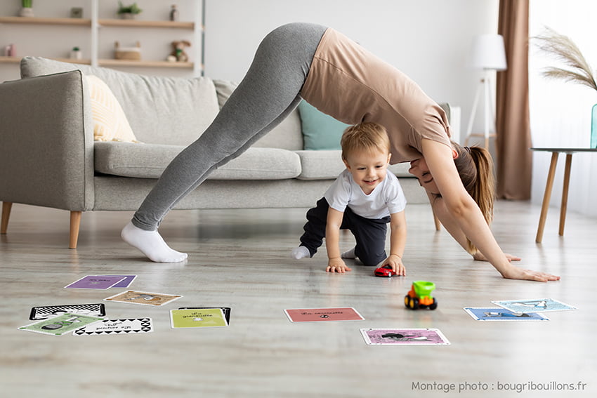 Yoga parent-enfant avec les cartes Mon Yoga à Moi
