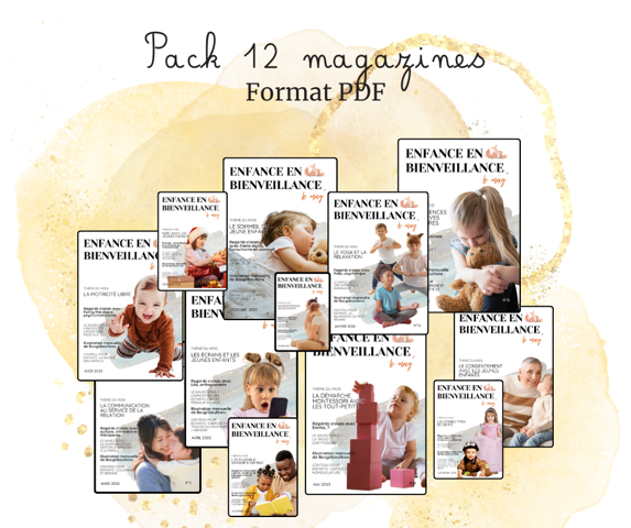 Pack 12 magazines Enfance en bienveillance - format PDF