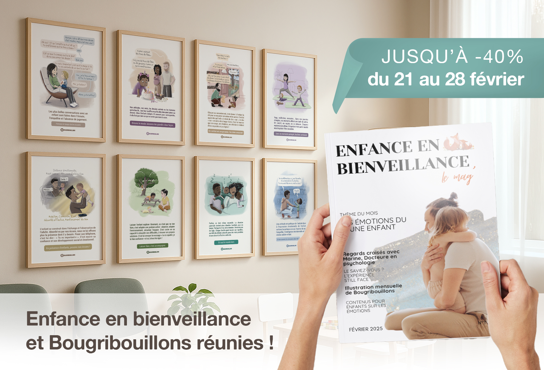 Affiches Bougribouillons et magazines Enfance en bienveillance